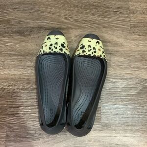 Animal print crocs, size 10